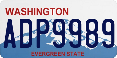 WA license plate ADP9989