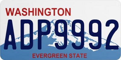 WA license plate ADP9992