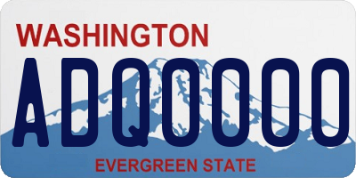 WA license plate ADQ0000