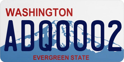 WA license plate ADQ0002