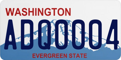 WA license plate ADQ0004
