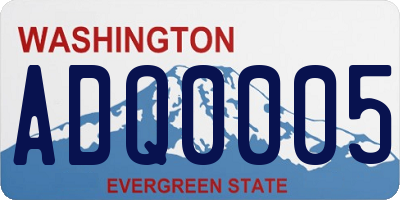 WA license plate ADQ0005