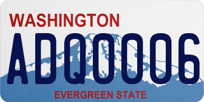 WA license plate ADQ0006