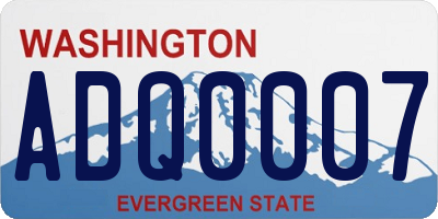 WA license plate ADQ0007