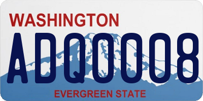 WA license plate ADQ0008