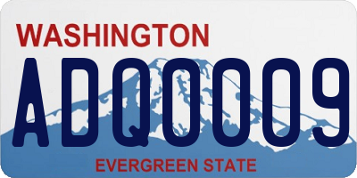 WA license plate ADQ0009