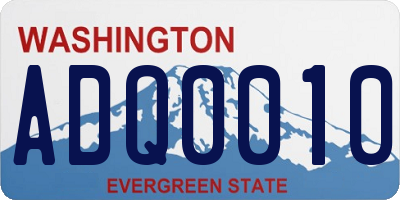 WA license plate ADQ0010