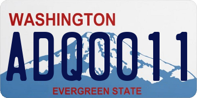 WA license plate ADQ0011