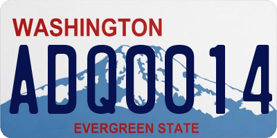 WA license plate ADQ0014