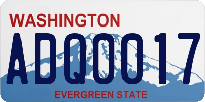 WA license plate ADQ0017