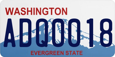 WA license plate ADQ0018
