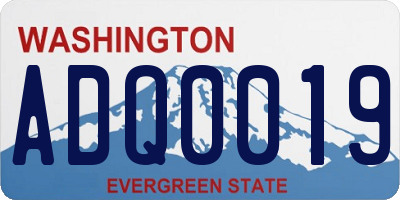WA license plate ADQ0019