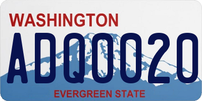 WA license plate ADQ0020