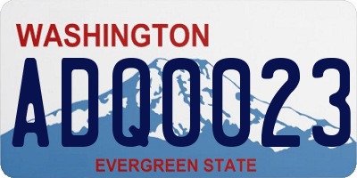 WA license plate ADQ0023