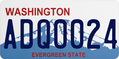 WA license plate ADQ0024