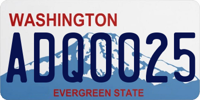 WA license plate ADQ0025