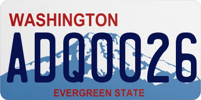 WA license plate ADQ0026