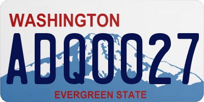 WA license plate ADQ0027