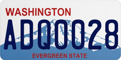 WA license plate ADQ0028