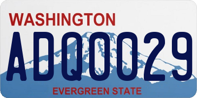 WA license plate ADQ0029