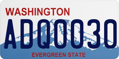 WA license plate ADQ0030