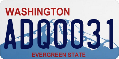 WA license plate ADQ0031