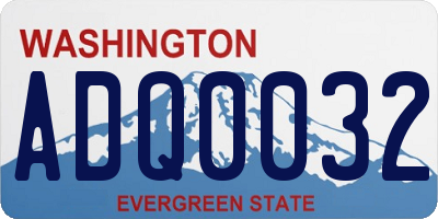 WA license plate ADQ0032