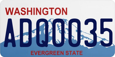 WA license plate ADQ0035