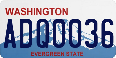 WA license plate ADQ0036