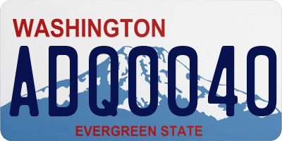 WA license plate ADQ0040