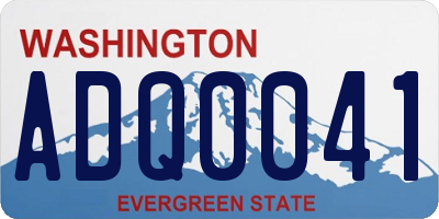 WA license plate ADQ0041