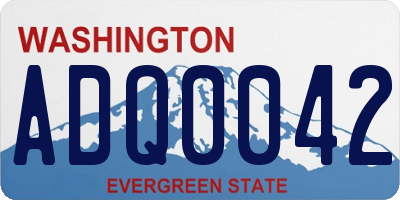 WA license plate ADQ0042