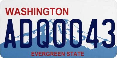 WA license plate ADQ0043