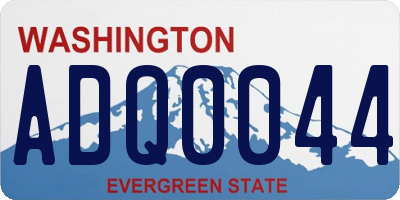 WA license plate ADQ0044