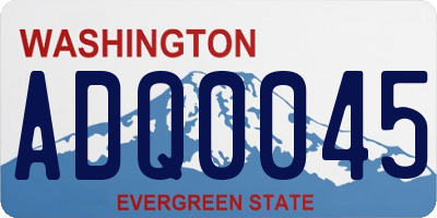 WA license plate ADQ0045