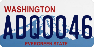 WA license plate ADQ0046