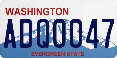 WA license plate ADQ0047