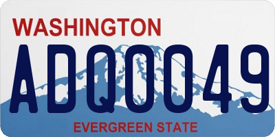 WA license plate ADQ0049