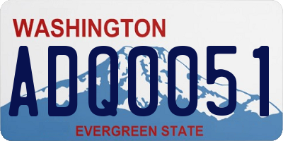 WA license plate ADQ0051