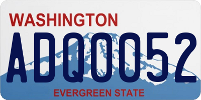 WA license plate ADQ0052