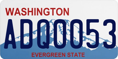 WA license plate ADQ0053