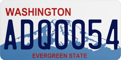 WA license plate ADQ0054