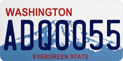 WA license plate ADQ0055