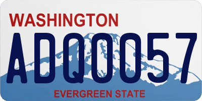 WA license plate ADQ0057