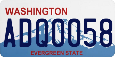 WA license plate ADQ0058