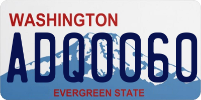 WA license plate ADQ0060