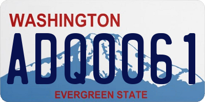 WA license plate ADQ0061