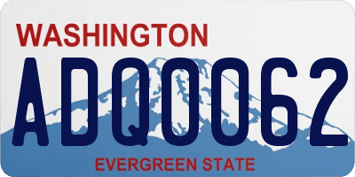 WA license plate ADQ0062