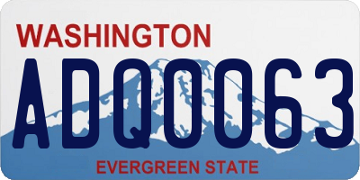 WA license plate ADQ0063