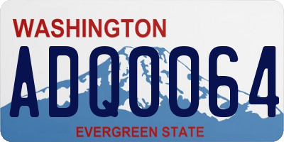 WA license plate ADQ0064